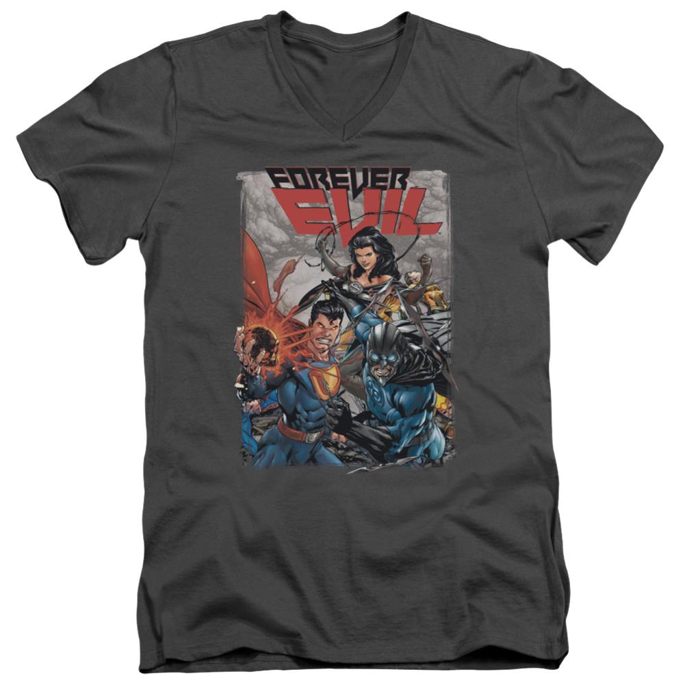 Justice League Of America Crime Syndicate Men's 30/1 Cotton Slim V-Neck T-Shirt