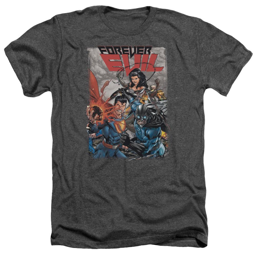 Justice League Of America Crime Syndicate Men's 30/1 Heather 60 40 Poly Short-Sleeve T-Shirt