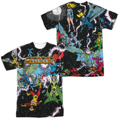 Justice League Of America Crisis Variant (Front/Back Print) Men's Regular Fit Polyester Short-Sleeve T-Shirt