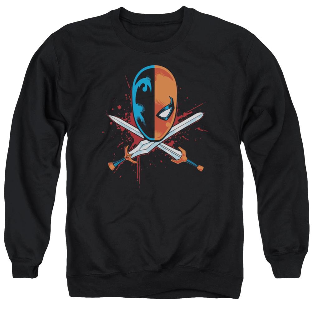 Justice League Of America Crossed Swords Men's Crewneck 50 50 Poly Long-Sleeve T-Shirt