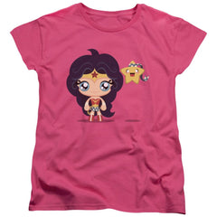 Justice League Of America Cute Wonder Woman Women's 18/1 Cotton Short-Sleeve T-Shirt
