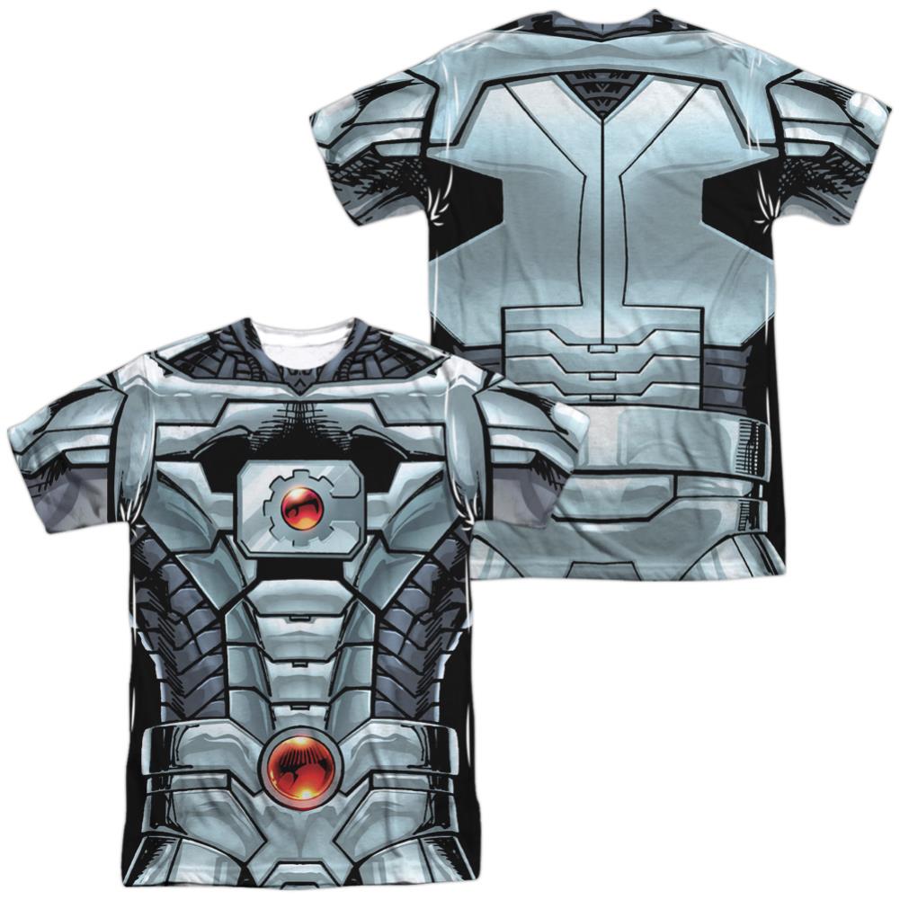 Justice League Of America Cyborg (Front/Back Print) Men's Regular Fit Polyester Short-Sleeve T-Shirt