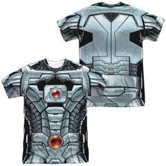 Justice League Of America Cyborg (Front/Back Print) Men's Regular Fit Polyester Short-Sleeve T-Shirt