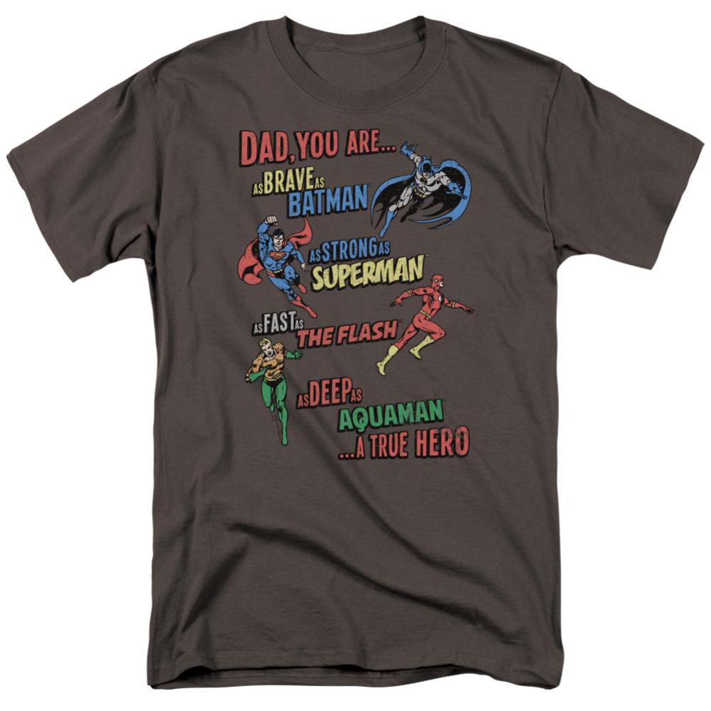 Justice League Of America Dad Hero Men's 18/1 Cotton Short-Sleeve T-Shirt