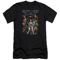 Justice League Of America Dark Days Men's Ultra-Soft 30/1 Cotton Slim Short-Sleeve T-Shirt
