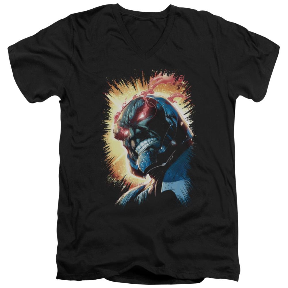 Justice League Of America Darkseid Is Men's 30/1 Cotton Slim V-Neck T-Shirt