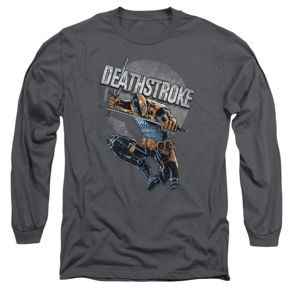 Justice League Of America Deathstroke Retro Men's 18/1 Cotton Long-Sleeve T-Shirt