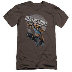 Justice League Of America Deathstroke Retro Men's Ultra-Soft 30/1 Cotton Slim Short-Sleeve T-Shirt
