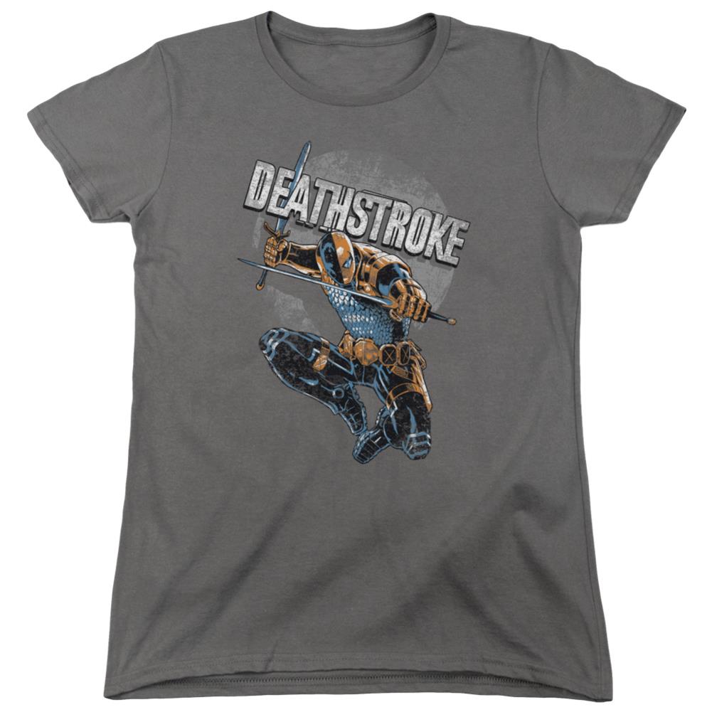 Justice League Of America Deathstroke Retro Women's 18/1 Cotton Short-Sleeve T-Shirt