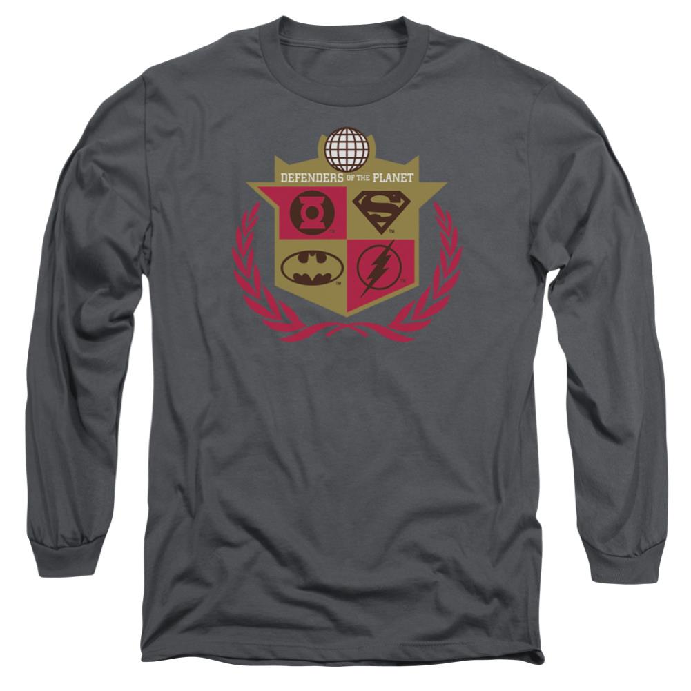 Justice League Of America Defenders Men's 18/1 Cotton Long-Sleeve T-Shirt