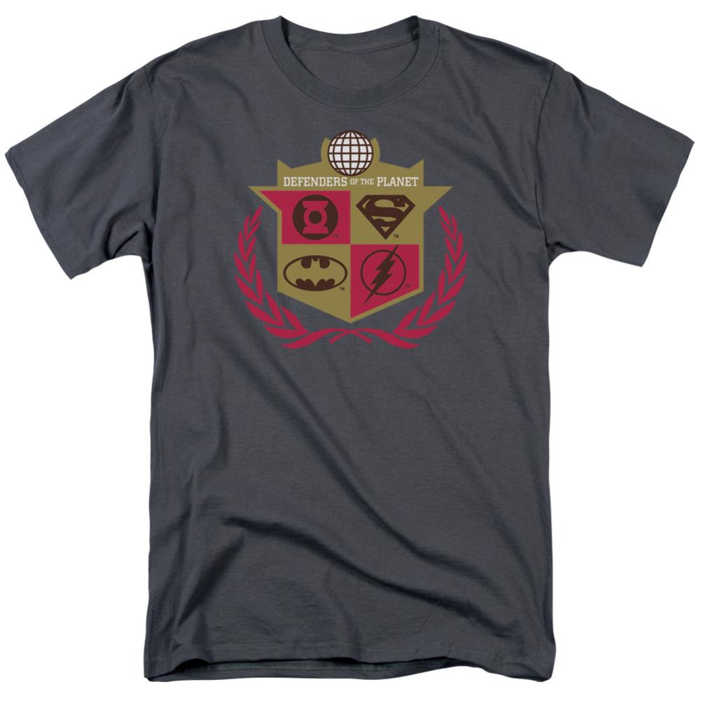 Justice League Of America Defenders Men's 18/1 Cotton Short-Sleeve T-Shirt