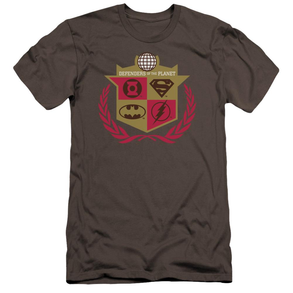 Justice League Of America Defenders Men's Ultra-Soft 30/1 Cotton Slim Short-Sleeve T-Shirt