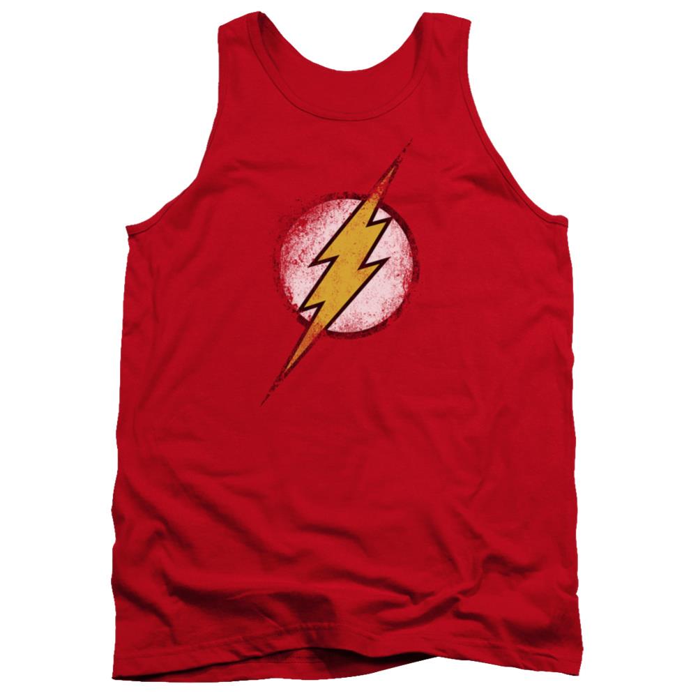 Justice League Of America Destroyed Flash Logo Men's 18/1 Cotton Tank Top
