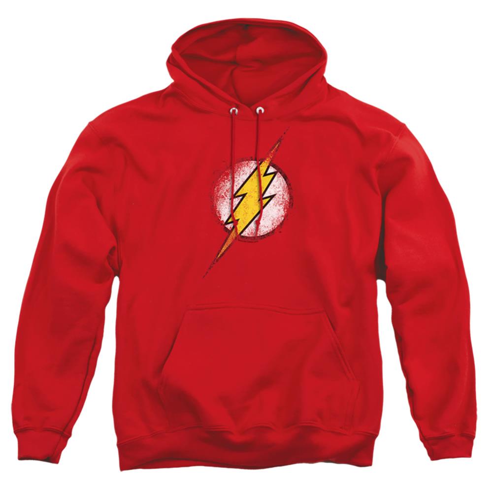 Justice League Of America Destroyed Flash Logo Men's Pull-Over 75 25 Poly Hoodie