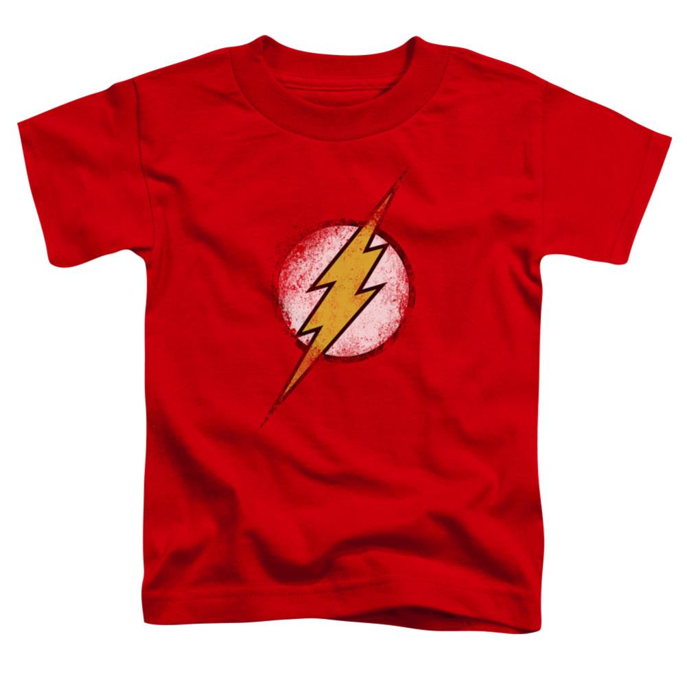 Justice League Of America Destroyed Flash Logo Toddler 18/1 Cotton Short-Sleeve T-Shirt