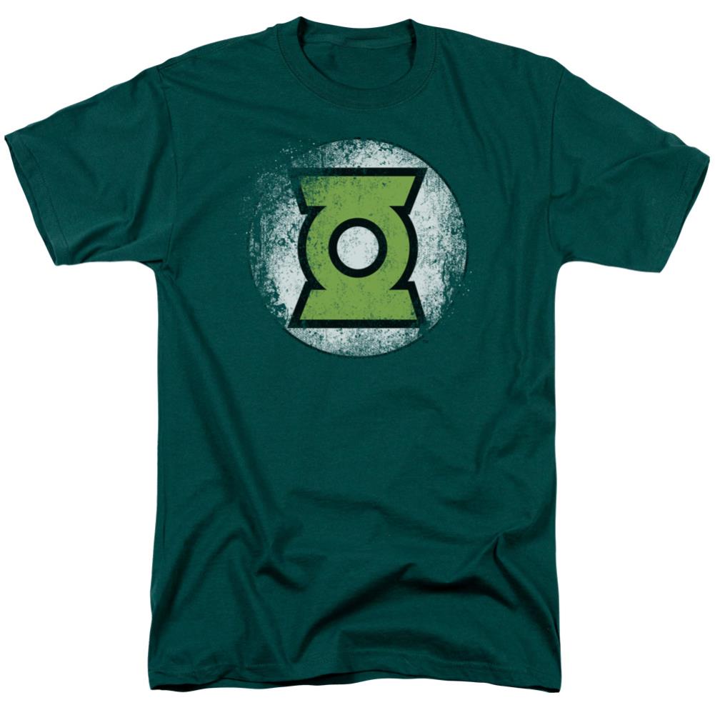 Justice League Of America Destroyed GL Logo Men's 18/1 Cotton Short-Sleeve T-Shirt