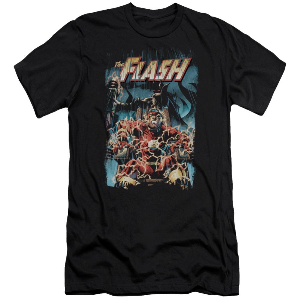 Justice League Of America Electric Chair Men's Ultra-Soft 30/1 Cotton Slim Short-Sleeve T-Shirt