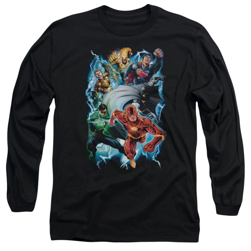 Justice League Of America Electric Team Men's 18/1 Cotton Long-Sleeve T-Shirt