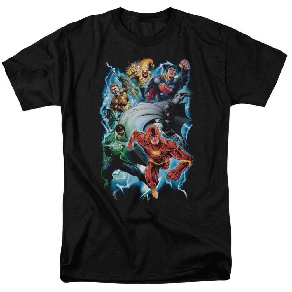 Justice League Of America Electric Team Men's 18/1 Cotton Short-Sleeve T-Shirt