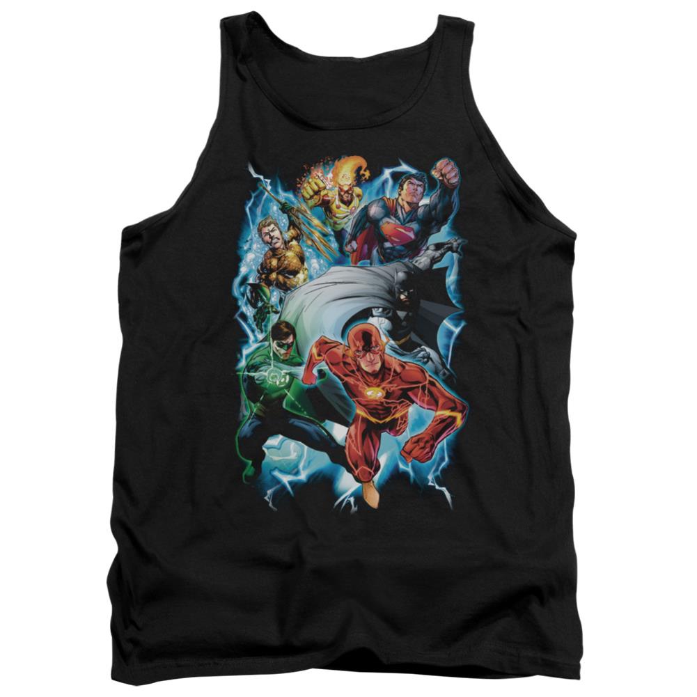 Justice League Of America Electric Team Men's 18/1 Cotton Tank Top