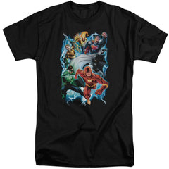 Justice League Of America Electric Team Men's 18/1 Tall Cotton Short-Sleeve T-Shirt