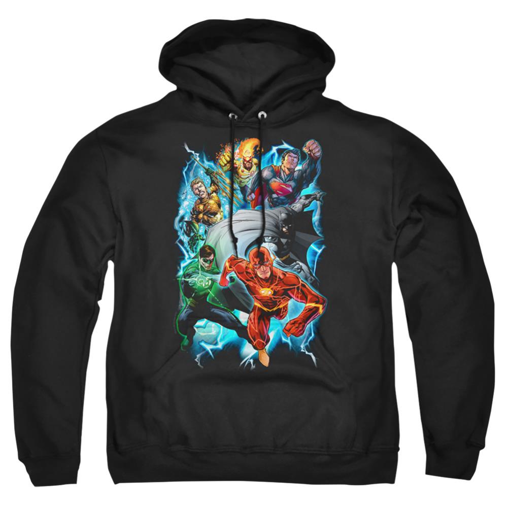 Justice League Of America Electric Team Men's Pull-Over 75 25 Poly Hoodie