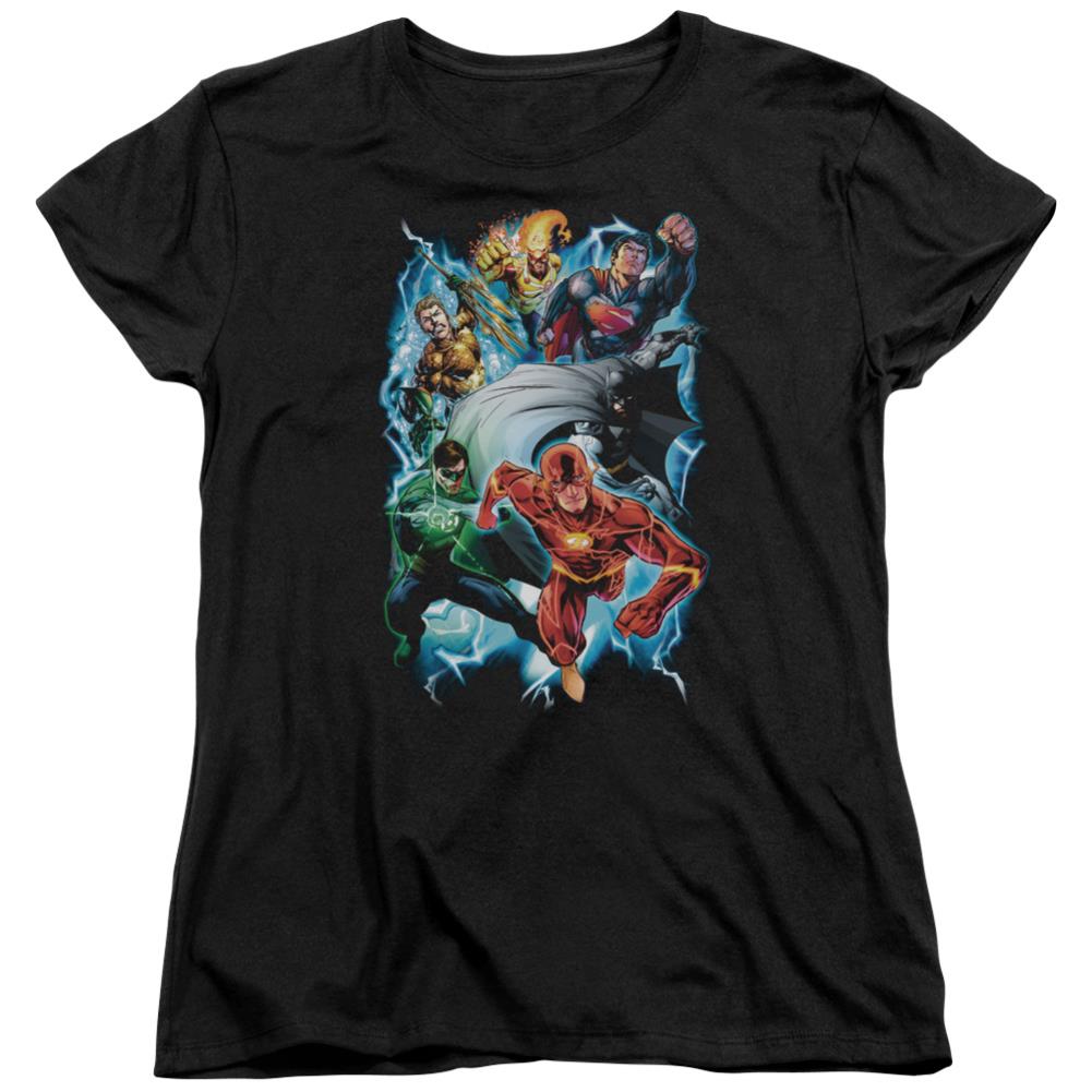 Justice League Of America Electric Team Women's 18/1 Cotton Short-Sleeve T-Shirt