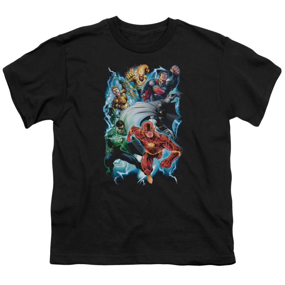 Justice League Of America Electric Team Youth 18/1 100% Cotton Short-Sleeve T-Shirt