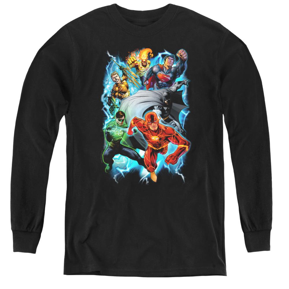 Justice League Of America Electric Team Youth Long-Sleeve T-Shirt