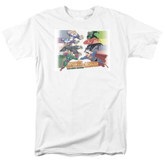 Justice League Of America Evildoers Beware Men's 18/1 Cotton Short-Sleeve T-Shirt
