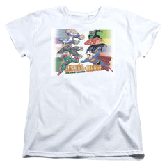 Justice League Of America Evildoers Beware Women's 18/1 Cotton Short-Sleeve T-Shirt