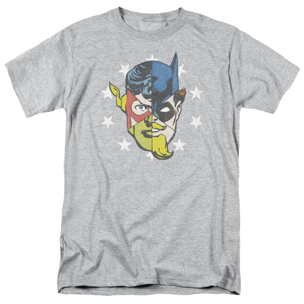 Justice League Of America Face Off Men's 18/1 Cotton Short-Sleeve T-Shirt