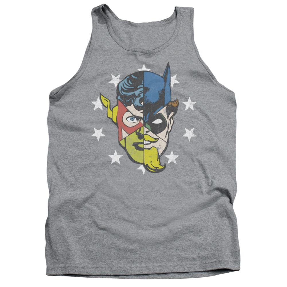 Justice League Of America Face Off Men's 18/1 Cotton Tank Top