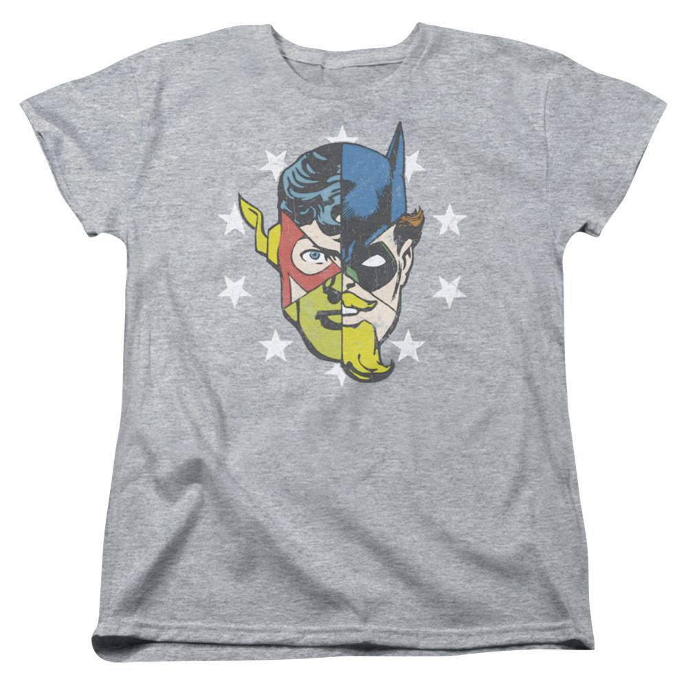 Justice League Of America Face Off Women's 18/1 Cotton Short-Sleeve T-Shirt