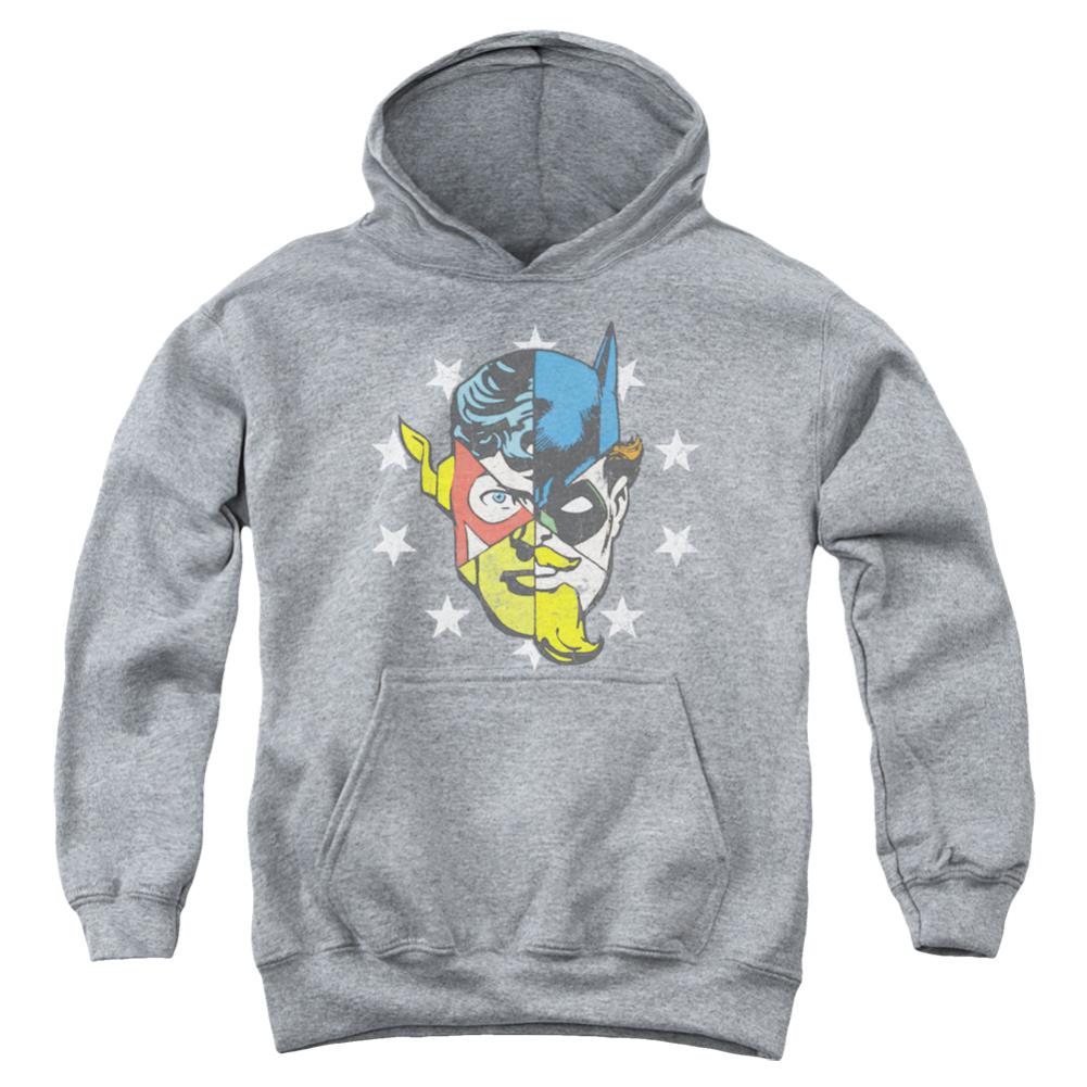 Justice League Of America Face Off Youth Cotton Poly Pull-Over Hoodie