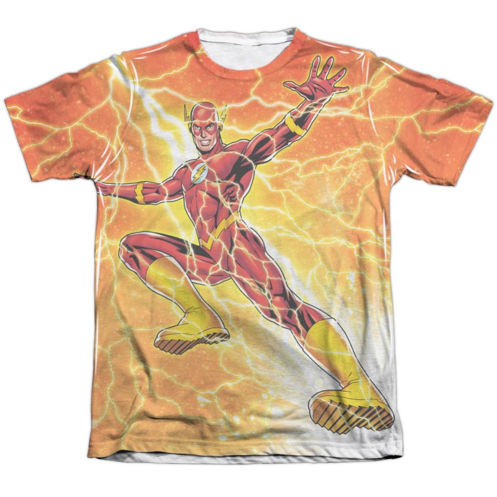 Justice League Of America Fast As Lightning Men's Regular Fit Poly Cotton Short-Sleeve T-Shirt