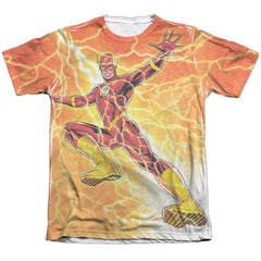 Justice League Of America Fast As Lightning Men's Regular Fit Poly Cotton Short-Sleeve T-Shirt