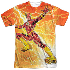 Justice League Of America Fast As Lightning Men's Regular Fit Polyester Short-Sleeve T-Shirt