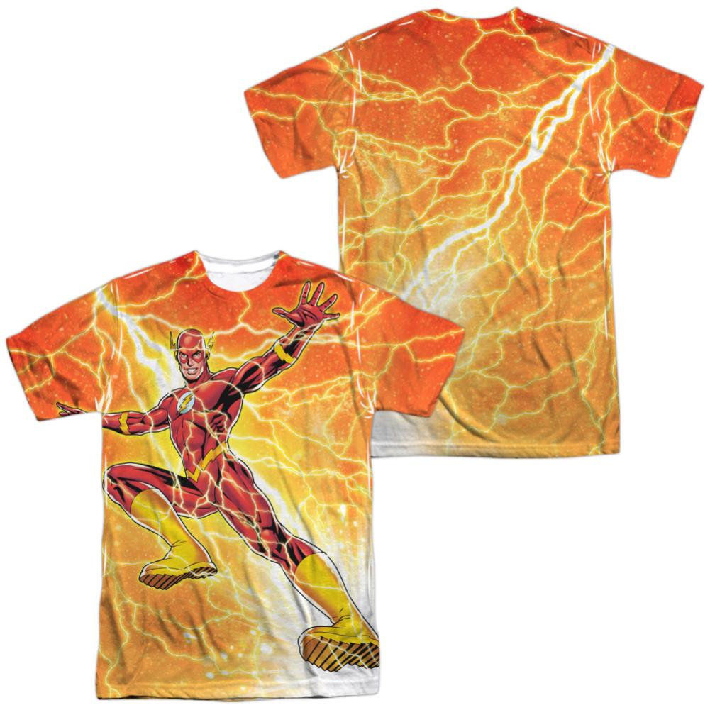 Justice League Of America Fast As Lightning Men's Regular Fit Polyester Short-Sleeve T-Shirt