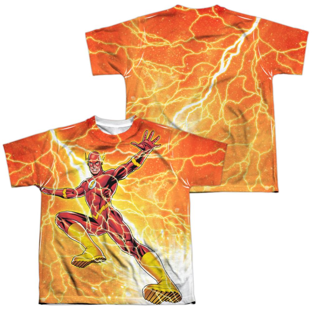 Justice League Of America Fast As Lightning Youth Regular Fit Poly Short-Sleeve T-Shirt