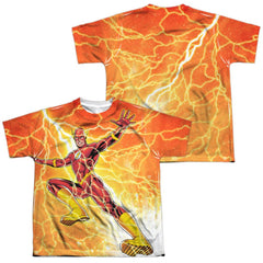 Justice League Of America Fast As Lightning Youth Regular Fit Poly Short-Sleeve T-Shirt