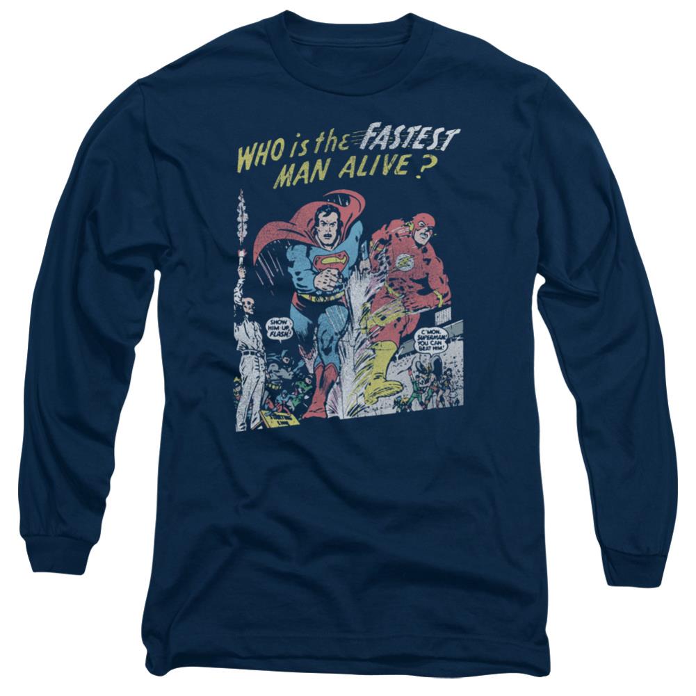 Justice League Of America Fastest Man Men's 18/1 Cotton Long-Sleeve T-Shirt