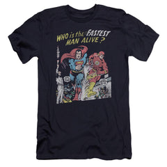 Justice League Of America Fastest Man Men's Ultra-Soft 30/1 Cotton Slim Short-Sleeve T-Shirt