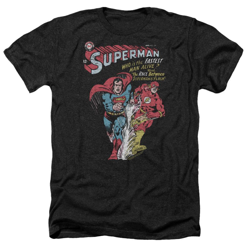 Justice League Of America Fastest Men's 30/1 Heather 60 40 Poly Short-Sleeve T-Shirt