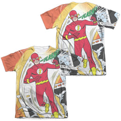 Justice League Of America Filmstrip (Front/Back Print) Men's Regular Fit Poly Cotton Short-Sleeve T-Shirt