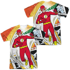 Justice League Of America Filmstrip (Front/Back Print) Men's Regular Fit Polyester Short-Sleeve T-Shirt