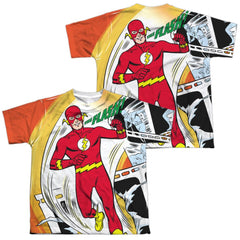 Justice League Of America Filmstrip (Front/Back Print) Youth Regular Fit Poly Short-Sleeve T-Shirt