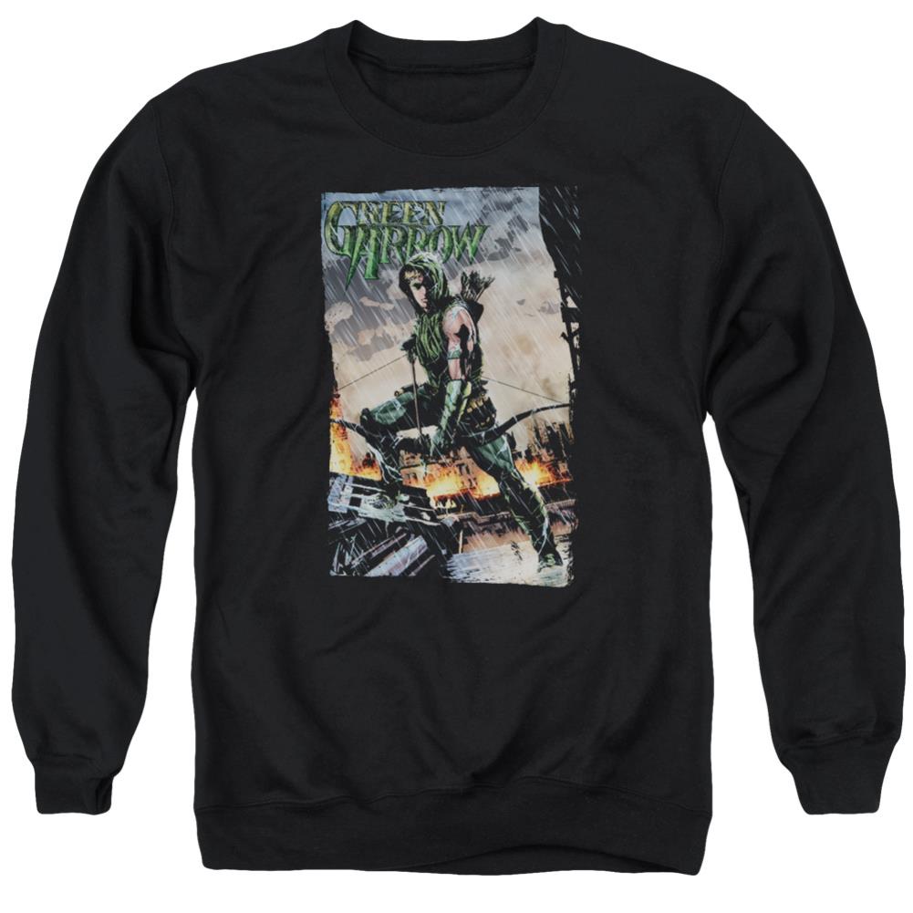 Justice League Of America Fire And Rain Men's Crewneck 50 50 Poly Long-Sleeve T-Shirt