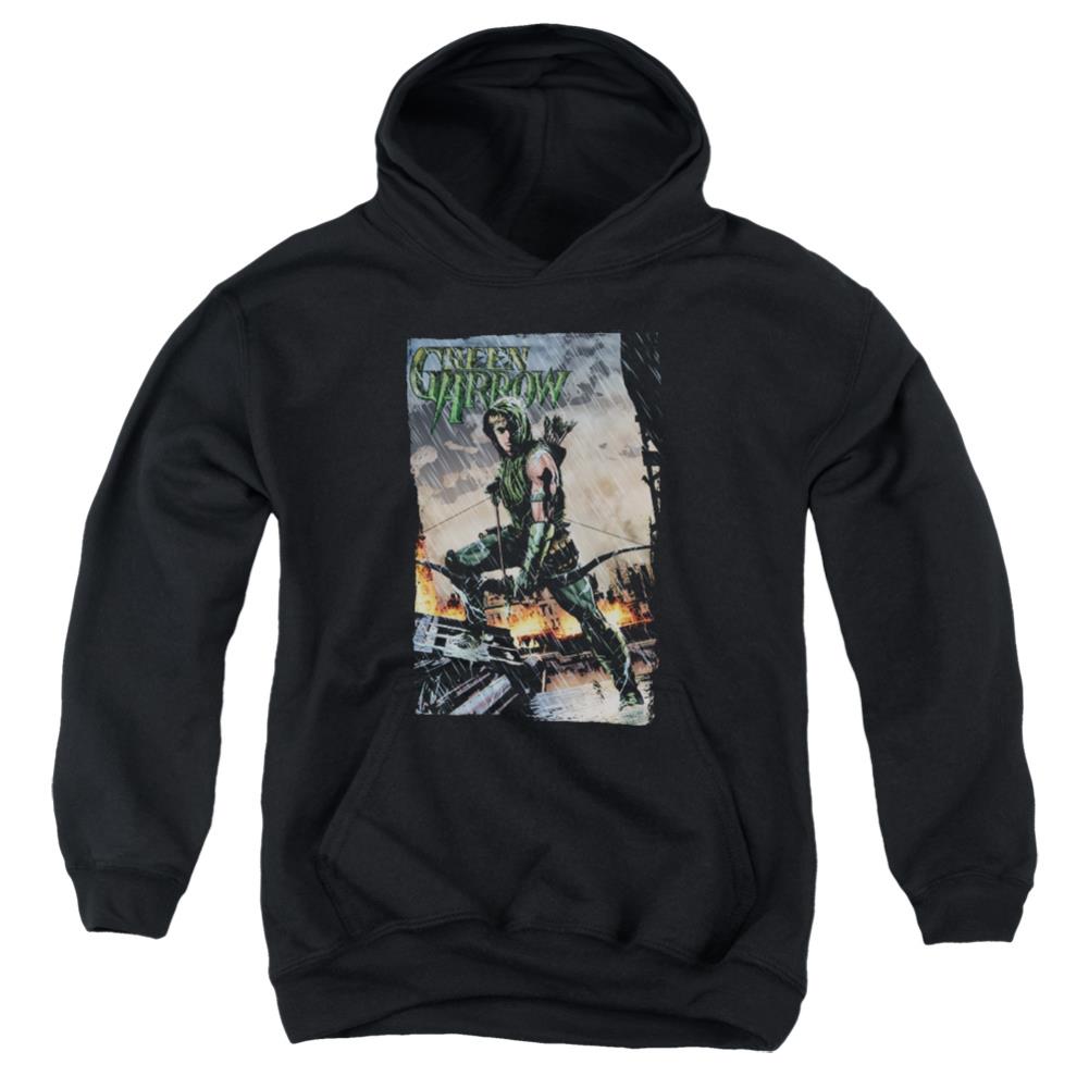 Justice League Of America Fire And Rain Youth Cotton Poly Pull-Over Hoodie