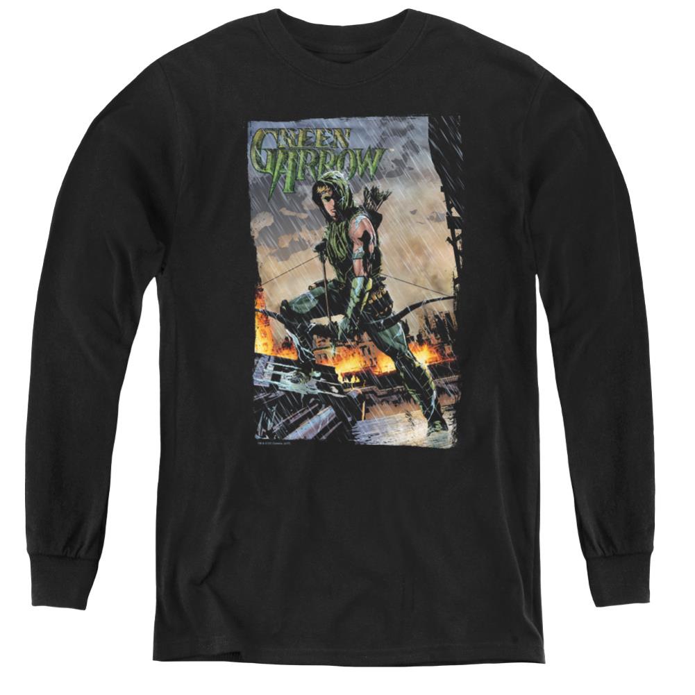Justice League Of America Fire And Rain Youth Long-Sleeve T-Shirt